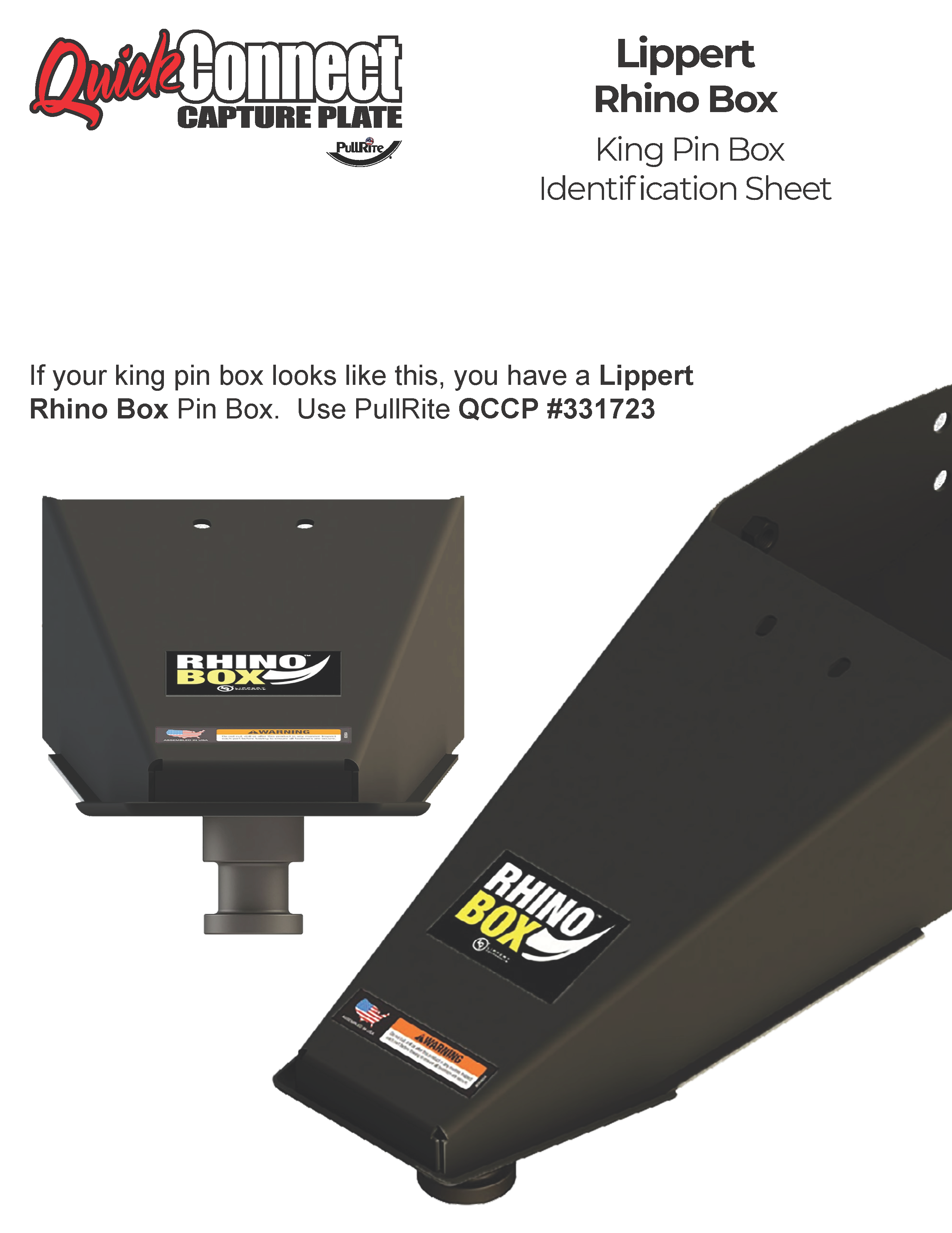 Lippert Rhino King PIn ID Sheet