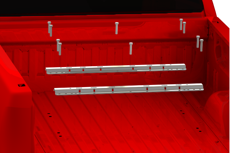 ISR Series rails in red truck exploded view